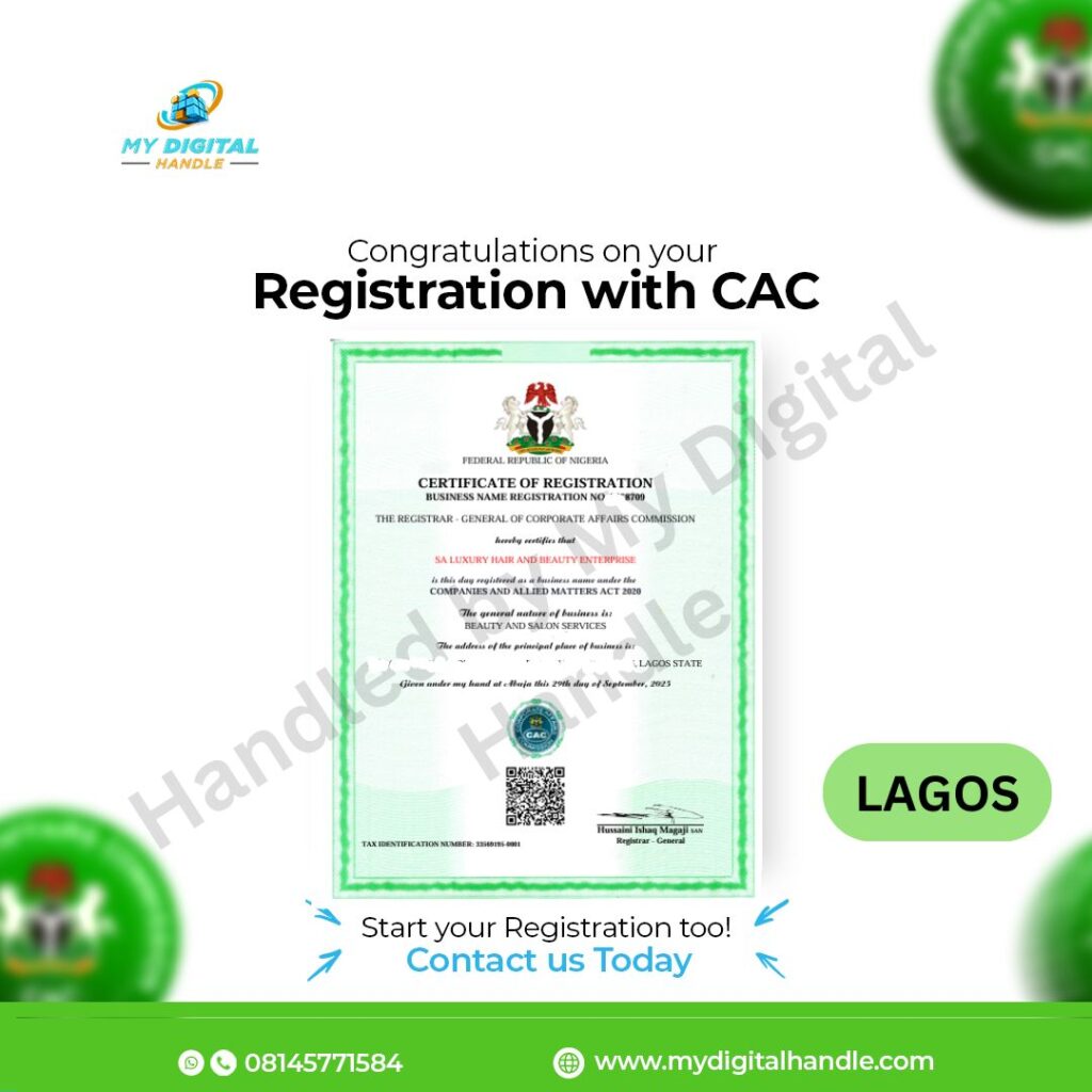 client testimonial = cac registration with my digital handle